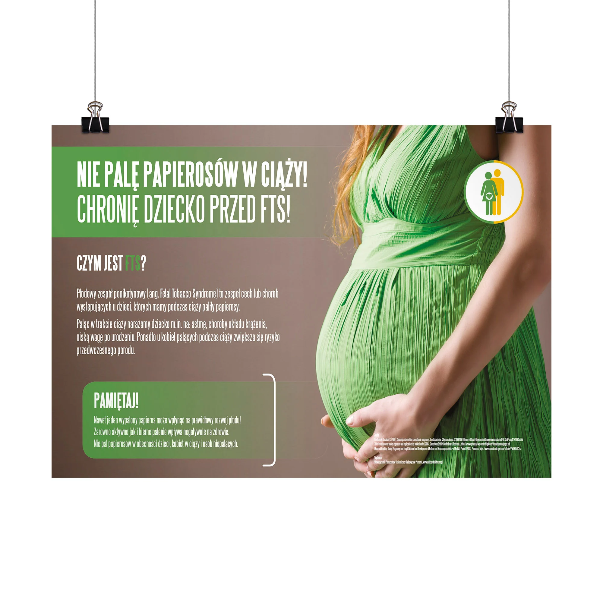 Plakat profilaktyczny: Nie palę papierosów w ciąży