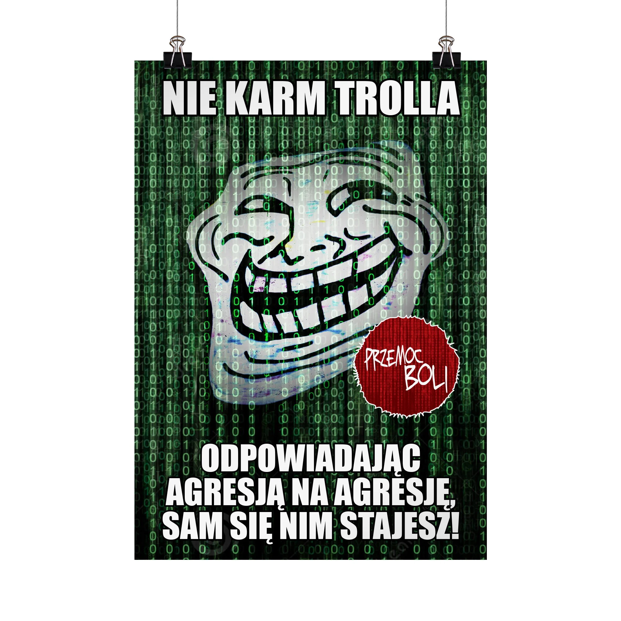 Plakat profilaktyczny: Nie karm trolla!