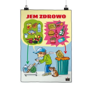Plakat profilaktyczny: Jem zdrowo
