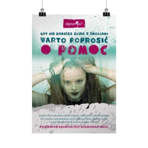 Plakat profilaktyczny: Depresja? Warto prosić o pomoc