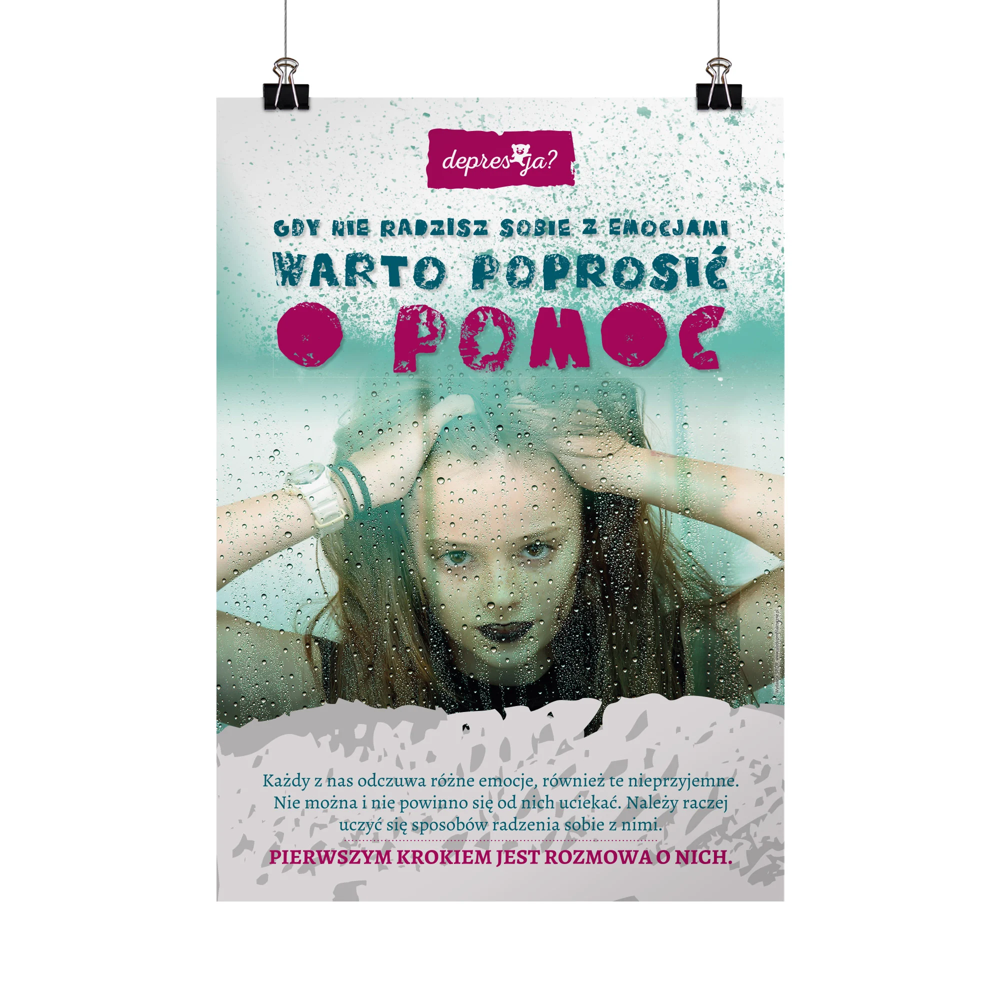Plakat profilaktyczny: Depresja? Warto prosić o pomoc