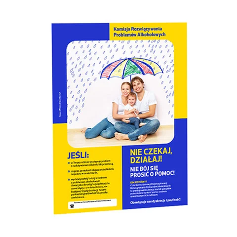 Plakat profilaktyczny: Komisja Rozwiązywania Problemów Alkoholowych