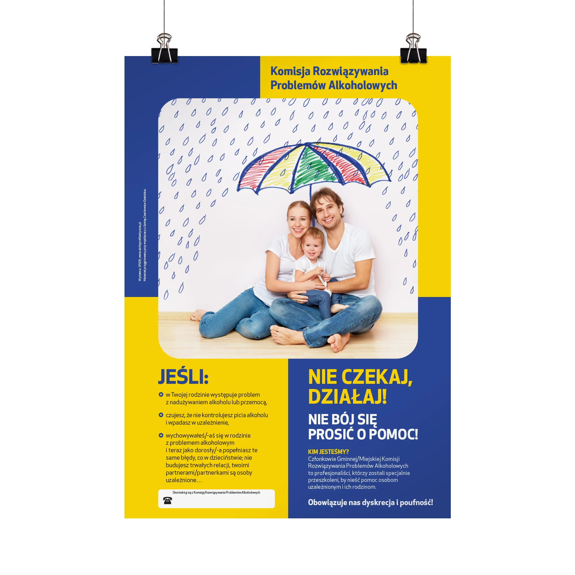 Plakat profilaktyczny: Komisja Rozwiązywania Problemów Alkoholowych
