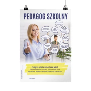 Plakat profilaktyczny: Pedagog szkolny