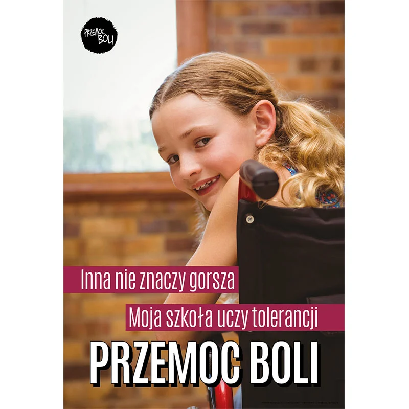 Plakat profilaktyczny: Moja szkoła uczy tolerancji