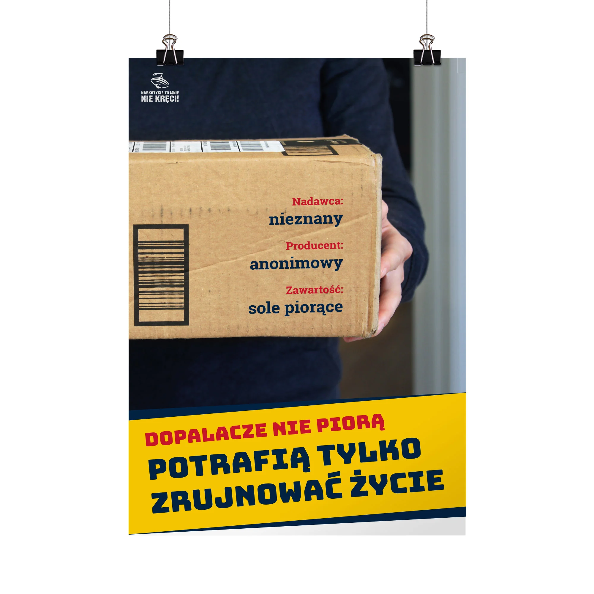 Plakat profilaktyczny: Dopalacze nie piorą!
