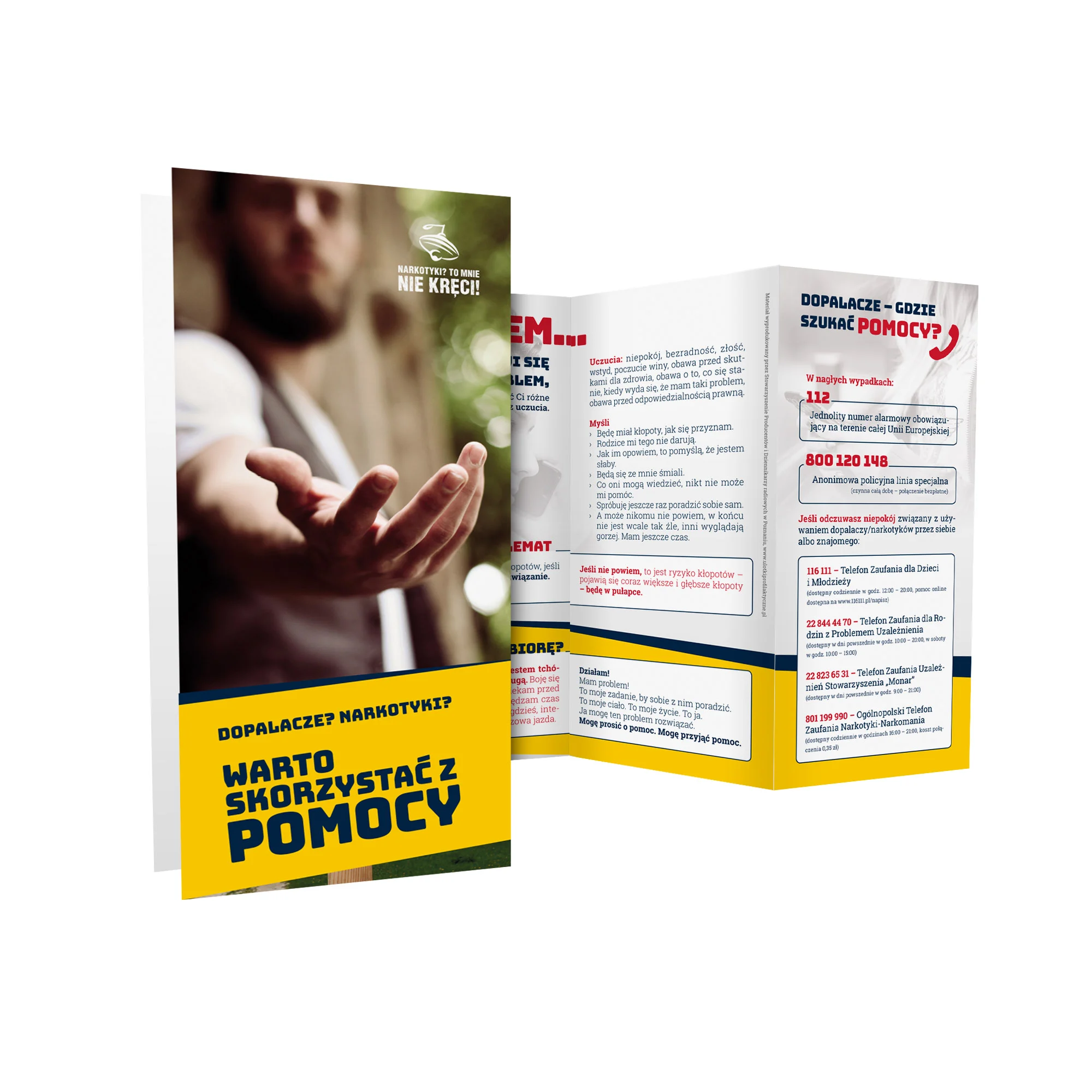 Ulotka profilaktyczna: Dopalacze? Narkotyki? Warto skorzystać z pomocy