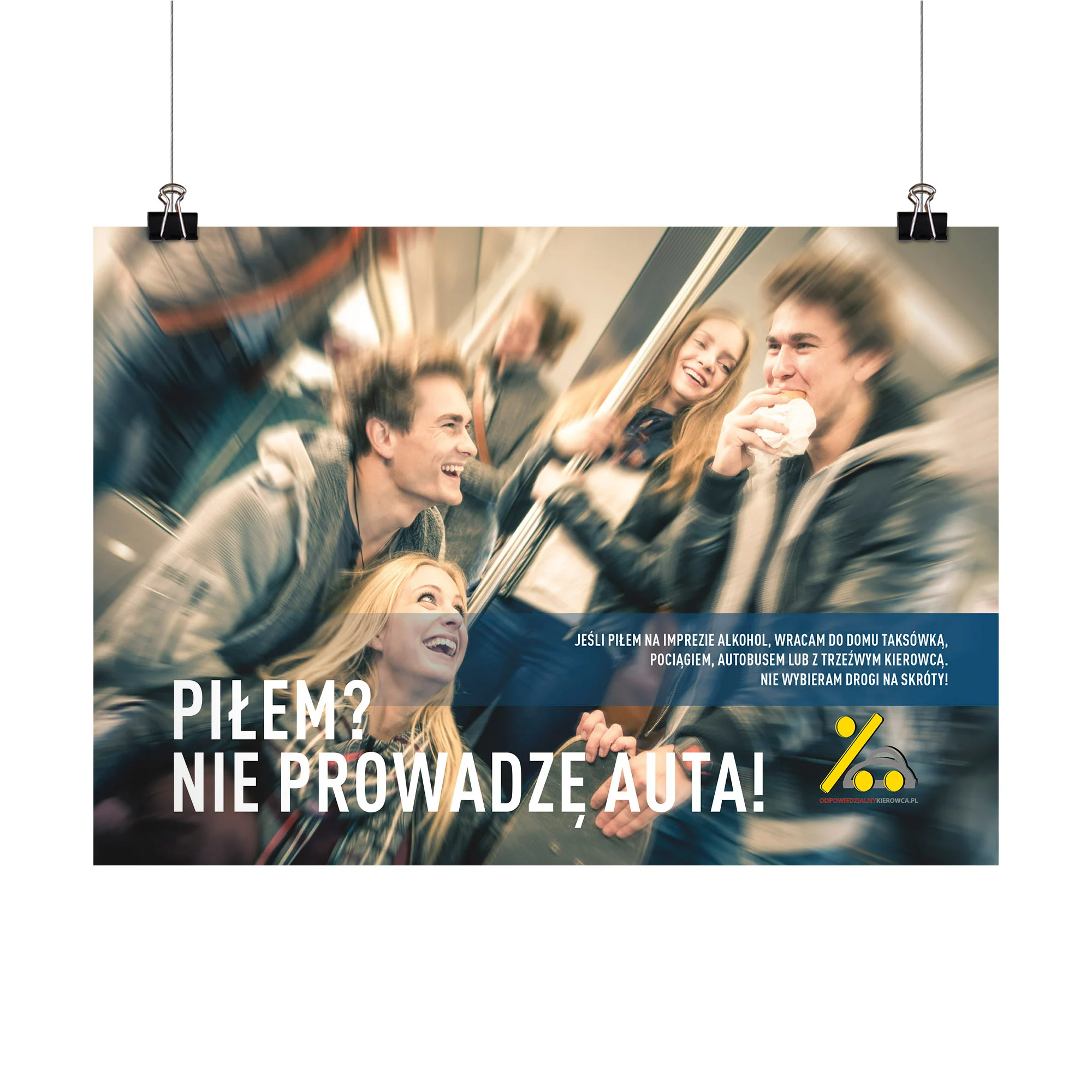 Plakat profilaktyczny: Piłem? Nie prowadzę auta!