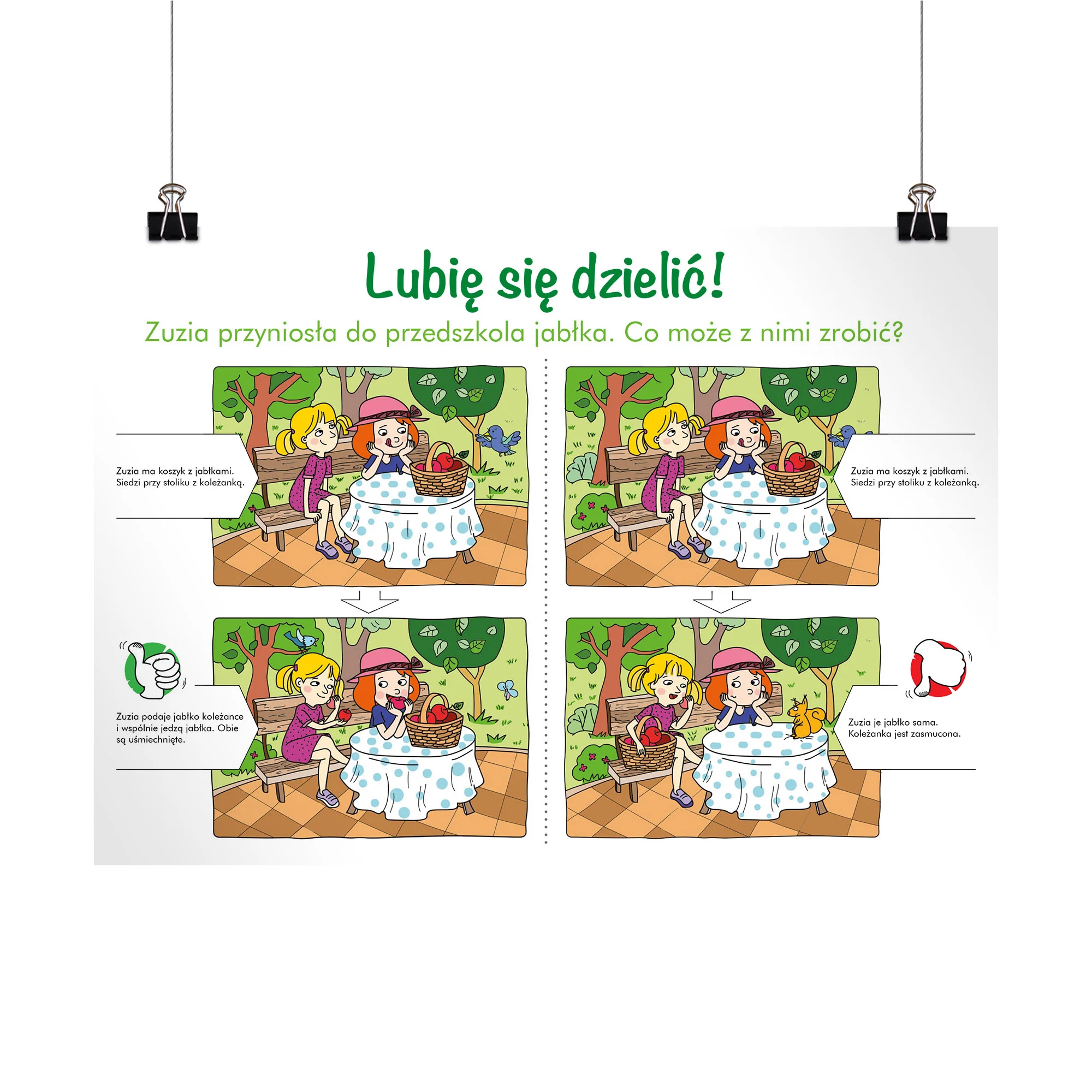 Plakat profilaktyczny: Lubię się dzielić