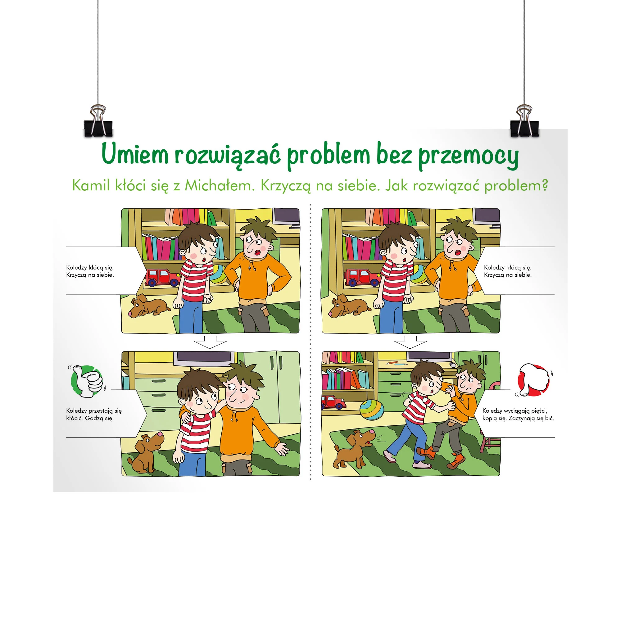 Plakat profilaktyczny: Umiem rozwiązać problem bez przemocy