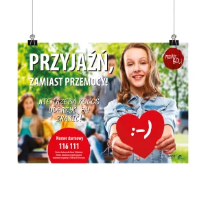 Plakat profilaktyczny: Przyjaźń zamiast przemocy