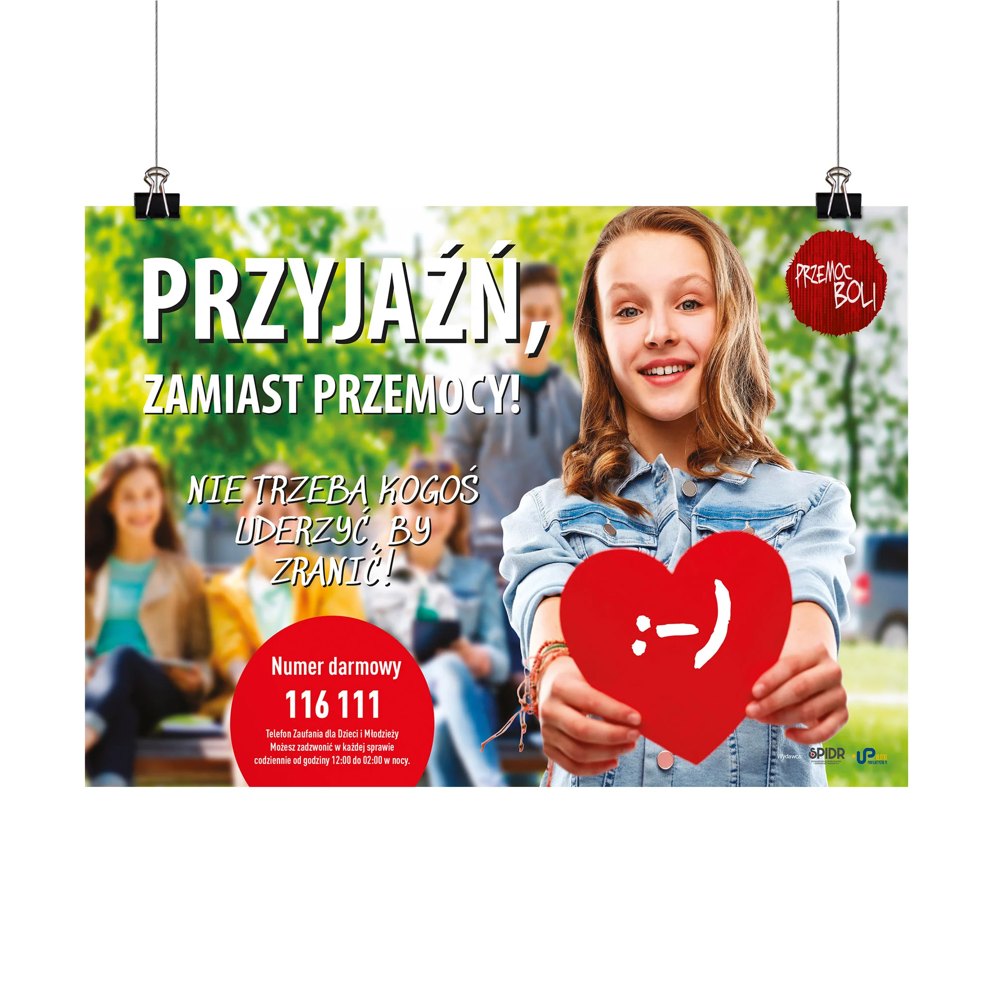 Plakat profilaktyczny: Przyjaźń zamiast przemocy
