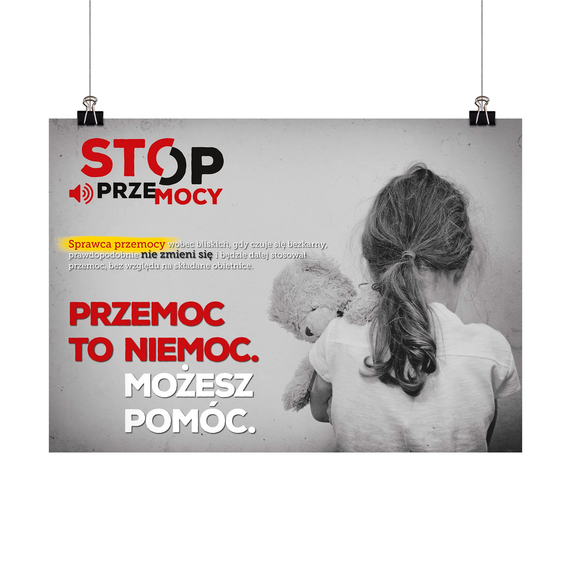 Plakat profilaktyczny: Przemoc to niemoc. Możesz pomóc