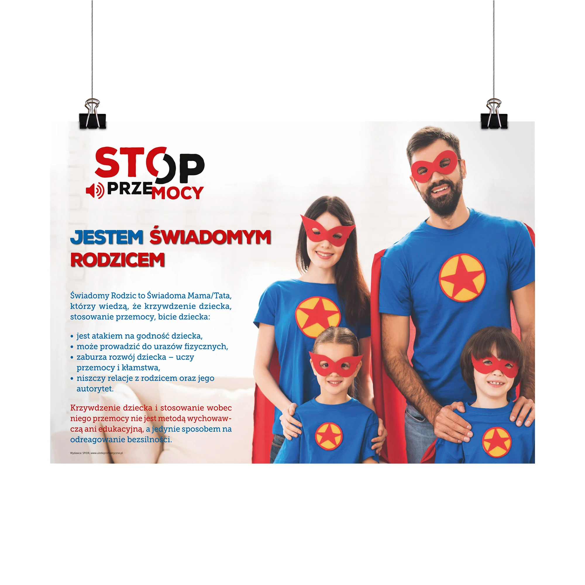 Plakat profilaktyczny: Jestem świadomym rodzicem