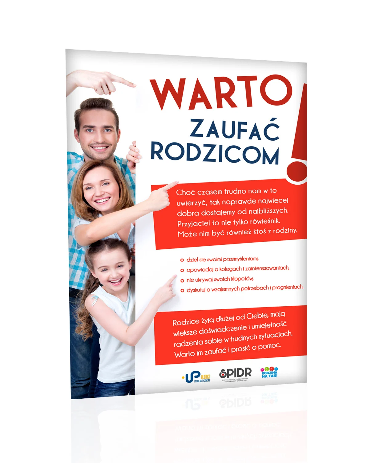 Plakat profilaktyczny: Warto zaufać rodzicom