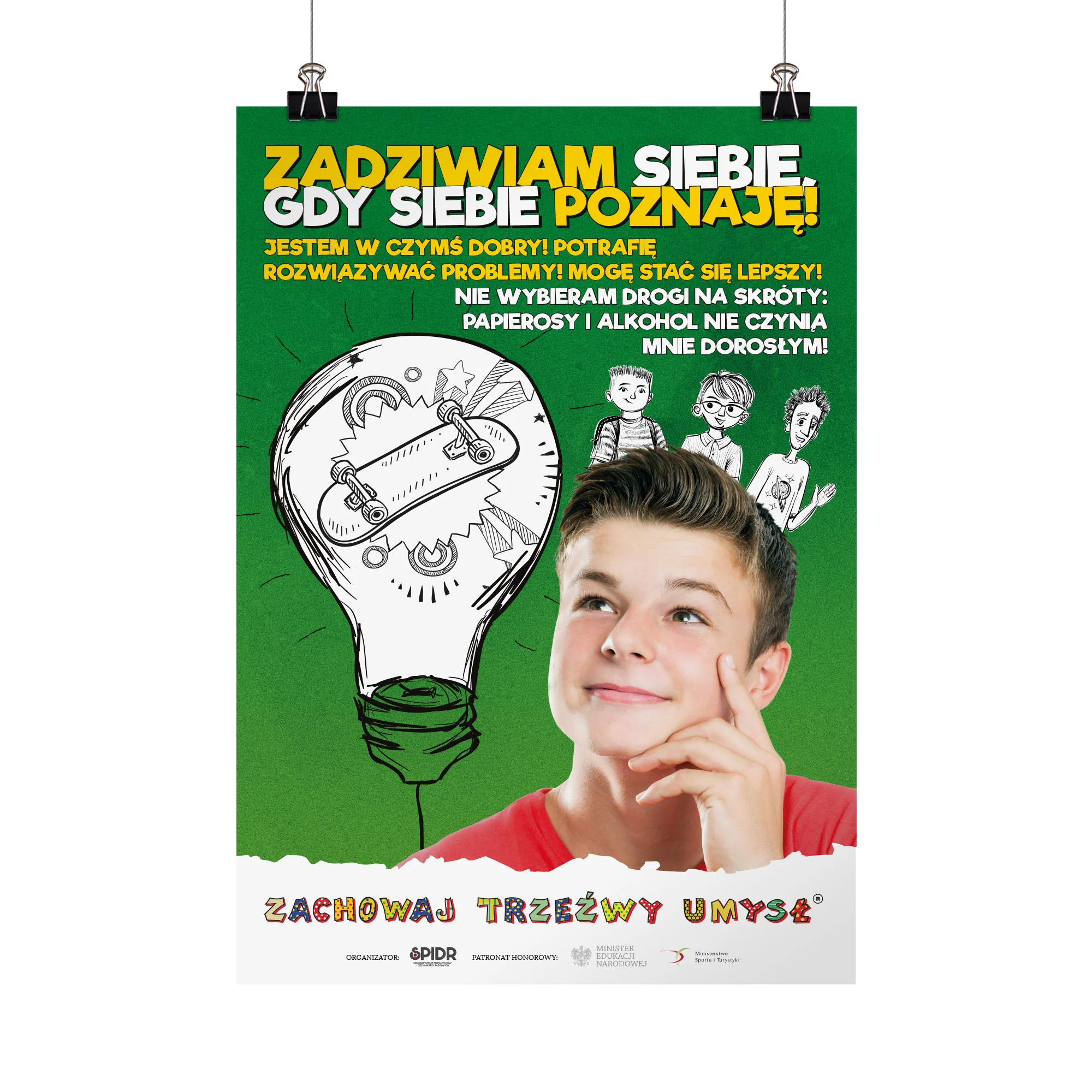Plakat profilaktyczny: Zadziwiam siebie, gdy siebie poznaję