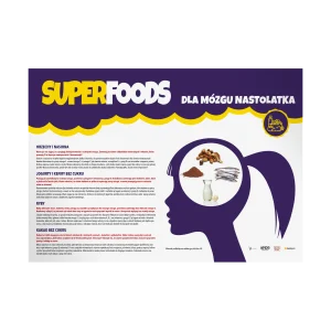 Plakat profilaktyczny: Superfoods dla mózgu nastolatka