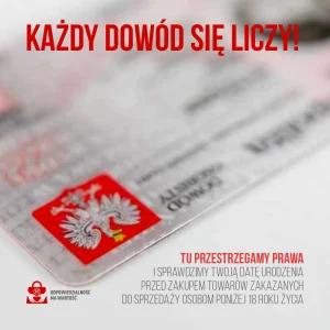 Naklejka: Każdy dowód się liczy (na witrynę)
