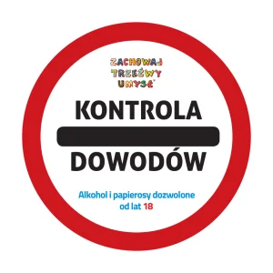 Naklejka profilaktyczna: Kontrola dowodów
