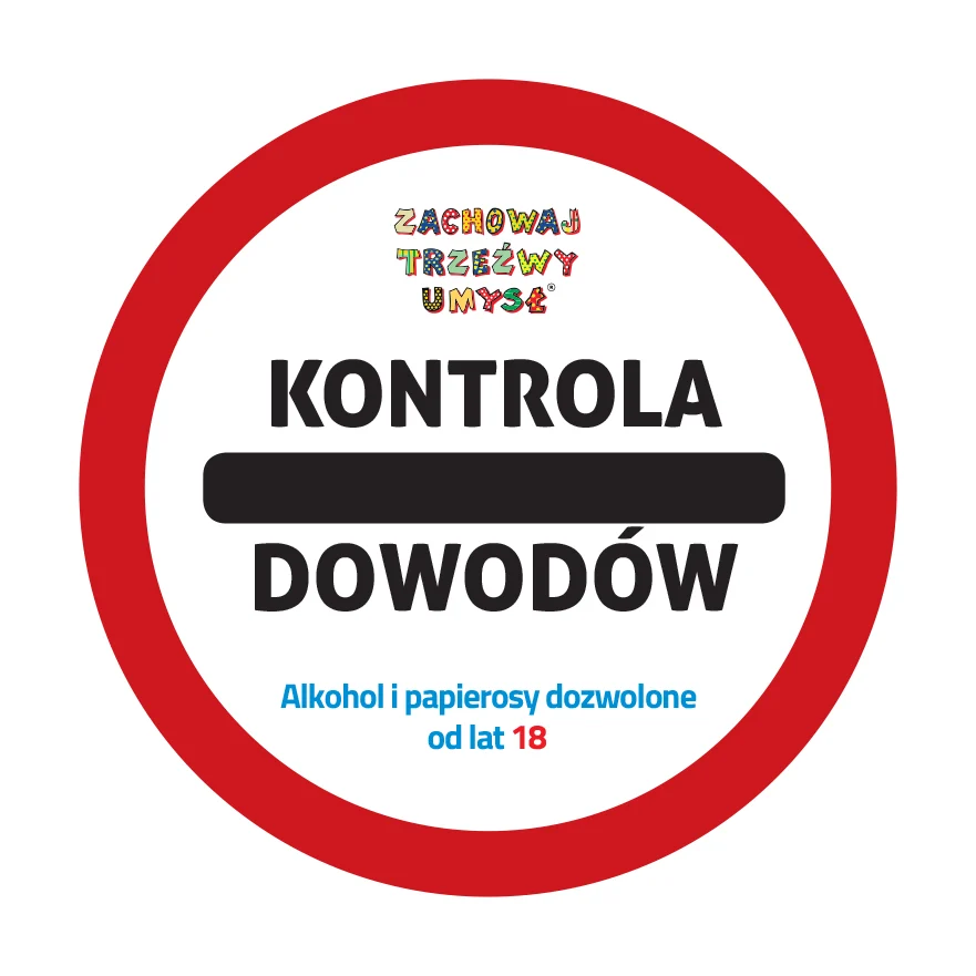 Naklejka profilaktyczna: Kontrola dowodów