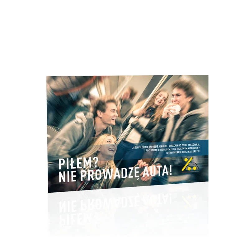 Plakat profilaktyczny: Piłem? Nie prowadzę auta!