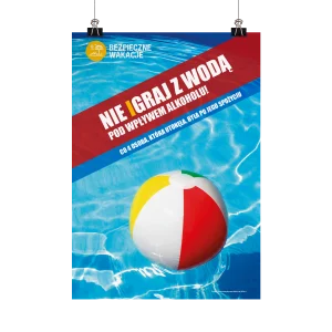 Plakat profilaktyczny: Nie igraj z wodą! (wzór 2)