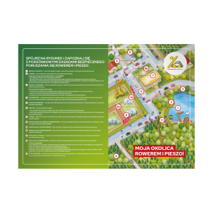 Plakat edukacyjny: Moja okolica rowerem i pieszo