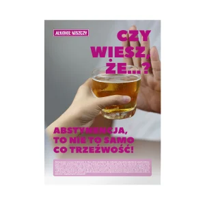 Plakat profilaktyczny: Czy wiesz, że…? Abstynencja to nie to samo, co trzeźwość!