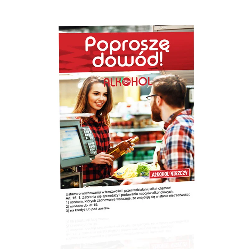 Plakat profilaktyczny dla sprzedawców alkoholu