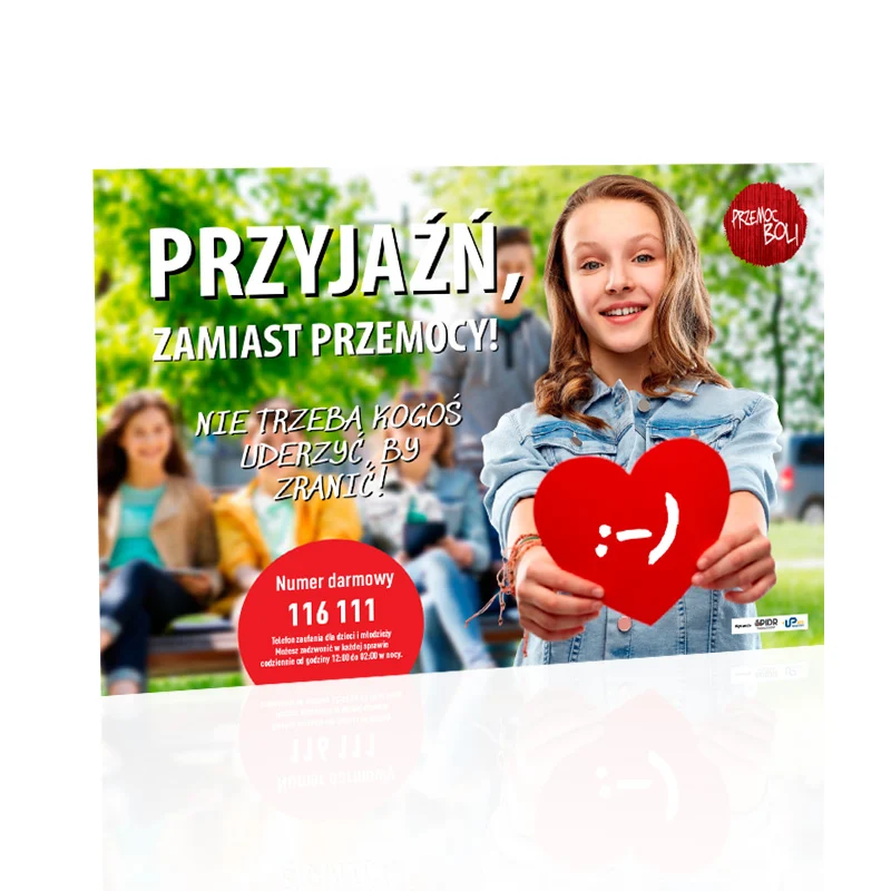Plakat profilaktyczny: Przyjaźń zamiast przemocy