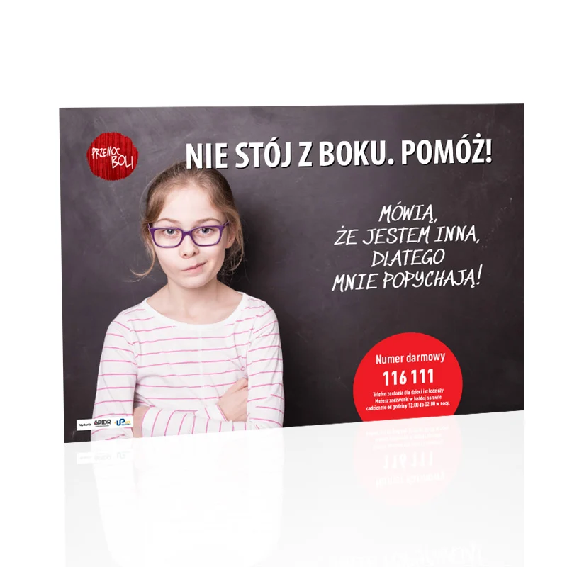 Plakat profilaktyczny: Mówią, że jestem inna