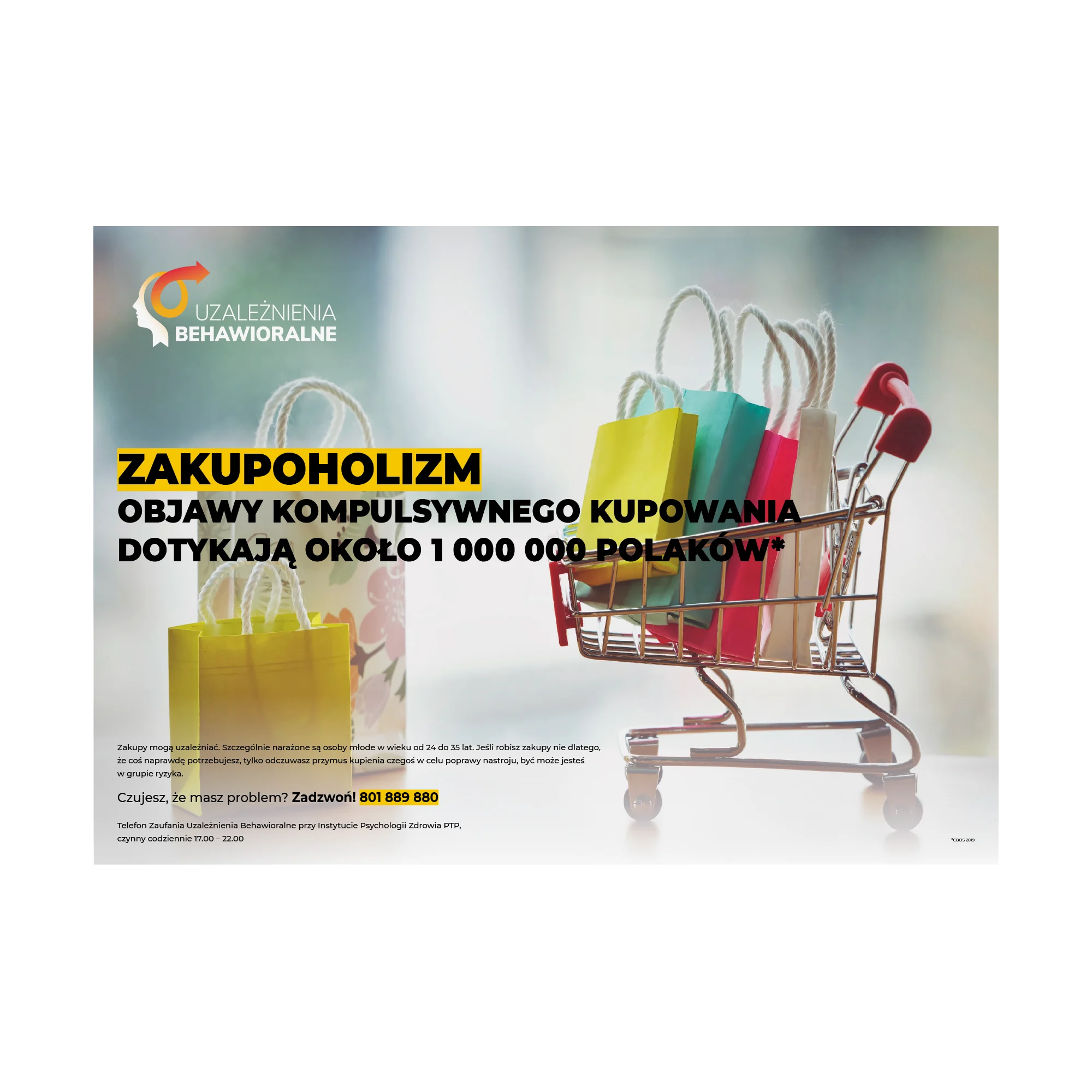 Plakat profilaktyczny: Zakupoholizm